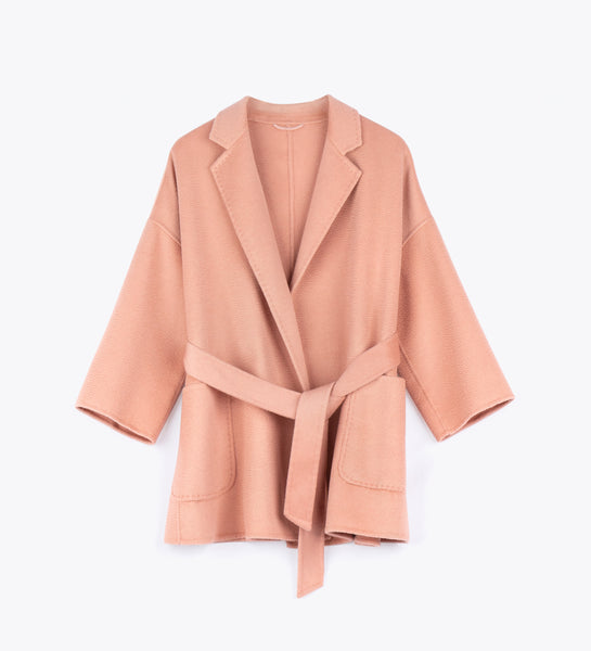 Cropped wool jacket, antique rose | 