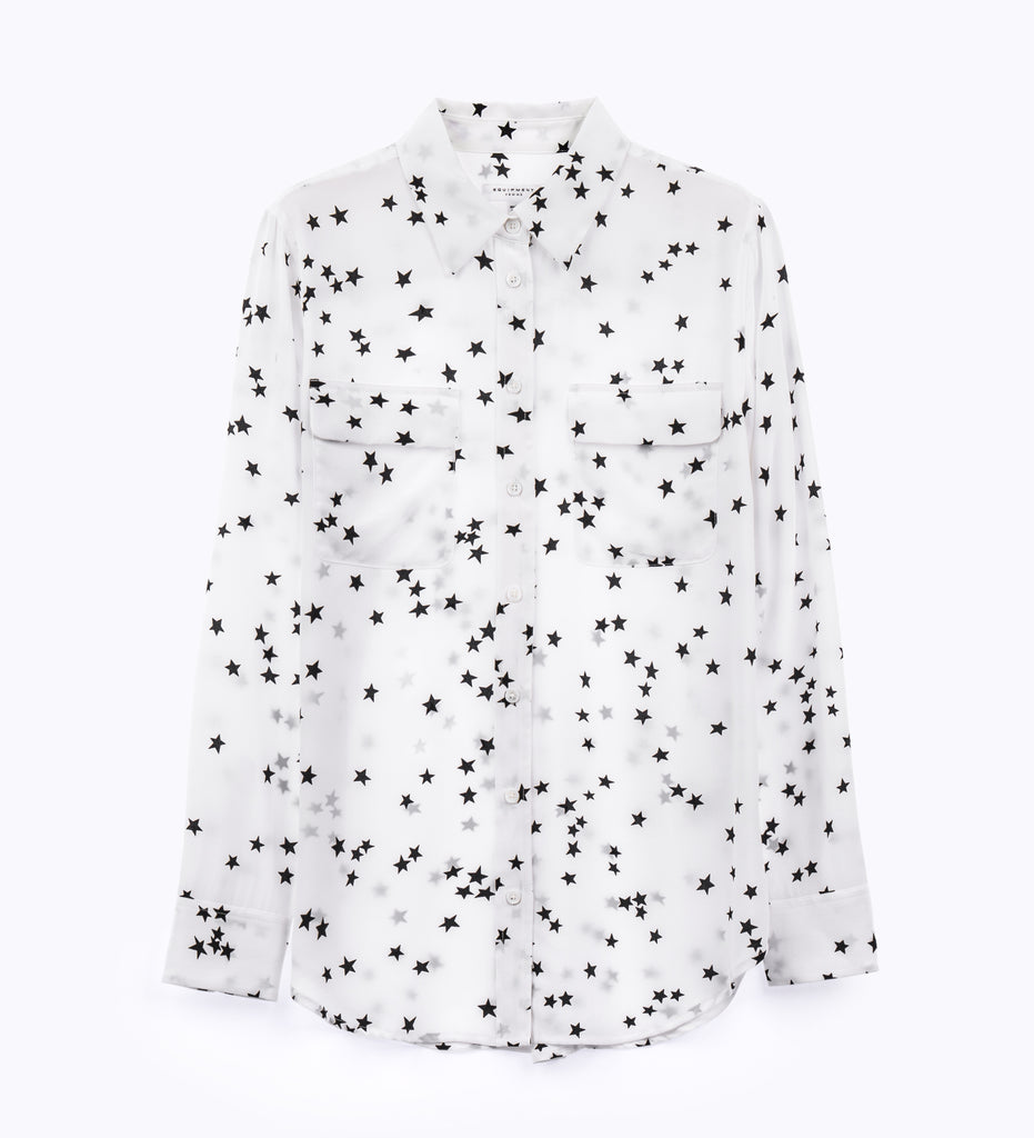 Leez Silk Blouse Star White