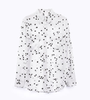 Leez Silk Blouse Star White