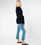 LEEZ Women Wool Belted Short Coat - Black