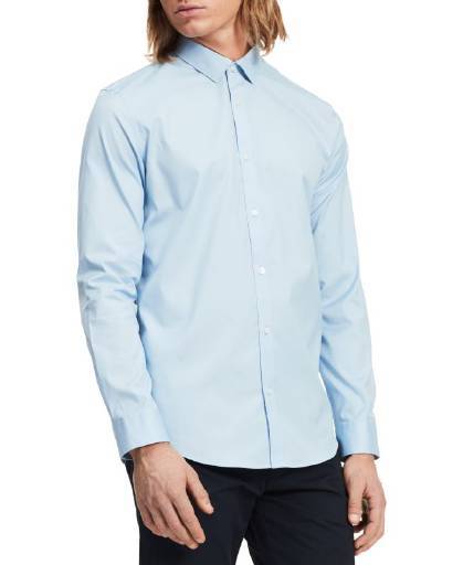 Calvin Klein, Calvin Klein Men's Infinite Cool Solid Button Down Shirt Blue Bell,