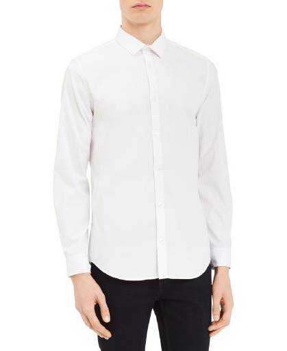 Calvin Klein, Calvin Klein Men's Infinite Cool Solid Button Down Shirt White,