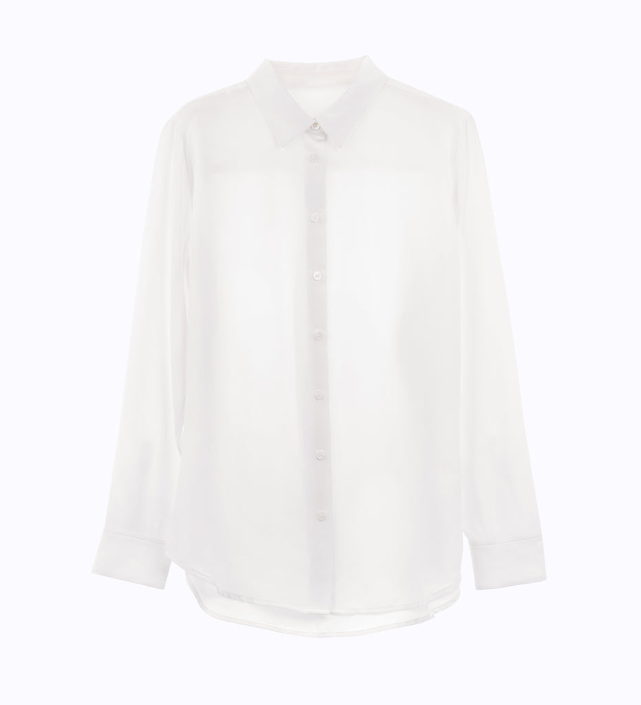 Leez Silk Shirt White Leez Silk Shirt White