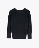 LEEZ Women Cashmere V-Neck Sweater - Black