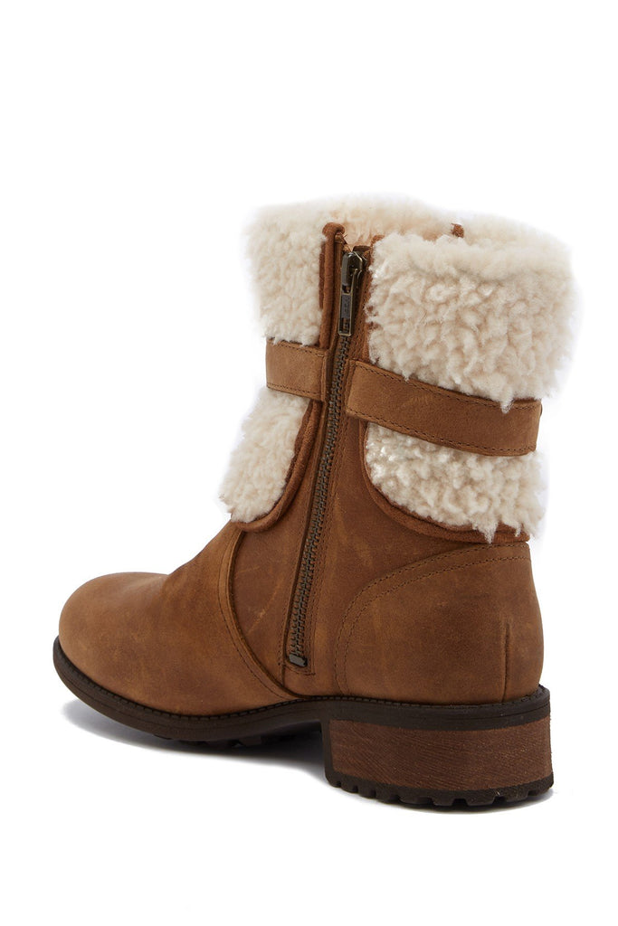 UGG Women Blayre II Shearling Genuine Cuff Suede Boots 1008220 - Chestnut
